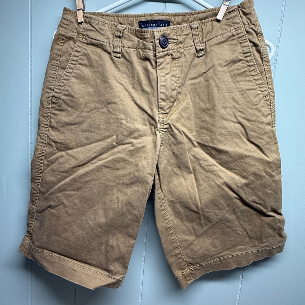 Aeropostale Juniors’ Khaki Flat Front Shorts
